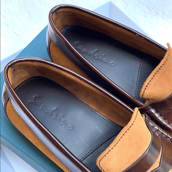 Sandrino Lucho Tan Suede Leather Loafers - Picture 4 of 8